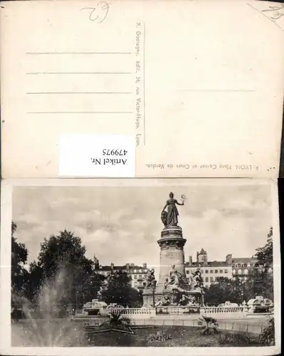 479975,Foto Ak Statue Lyon Place Carnot et Cours de Verdun Brunnen Springbrunnen