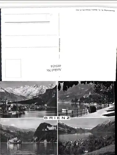 495434,Brienz Totale Dampfer Bergkulisse Mehrbildkarte Kt Bern