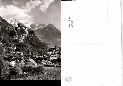 493886,Fürstentum Liechtenstein Vaduz Totale m. Schloss Bergkulisse