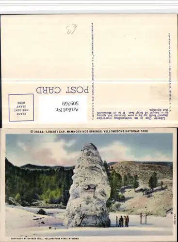 509769,Wyoming Yellowstone National Park Mammoth Hot Springs Liberty Cap Felsen