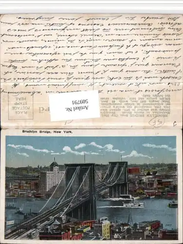 509791,New York Brooklyn Bridge Brücke Teilansicht