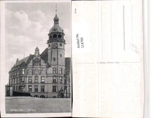 514766,Köthen Rathaus Gebäude Turm