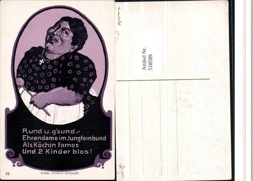 518589,Künstler AK Karl Maria Stadler Jungfrau Frauenfeindlicher Humor