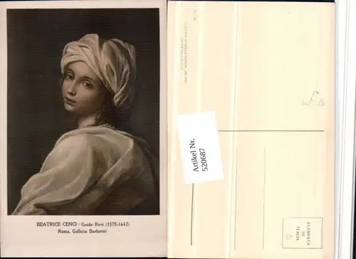 520687,Künstler AK Guido Reni Beatrice Cenci Frau Portrait