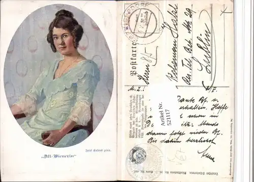 521117,Deutscher Schulverein 637 Künstler Josef Kalous Alt-Wienerin Frau Portrait