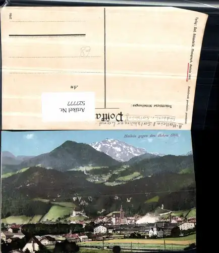 527777,tolle AK Hallein gegen Hohen Göll 1910