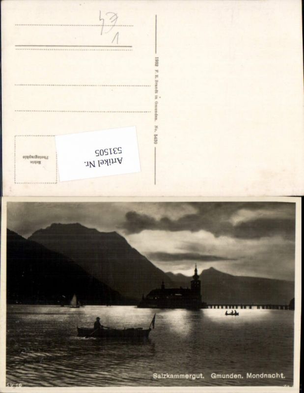531505,Salzkammergut Gmunden am Traunsee Schloss Ort Orth Mondnacht
