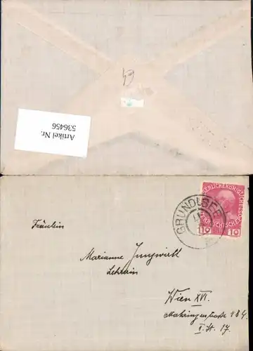 536456,Stempel Brief Grundlsee n. Wien Ottakring 1910