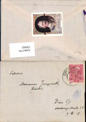 536462,Stempel Brief Grundlsee n. Wien Ottakring 1916