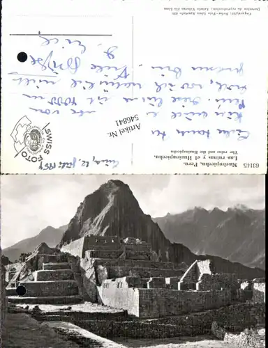 546841,Peru Machupicchu Las Ruinas Huainapicchu Lima Vintage postcard