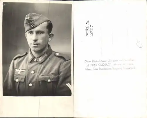 Wehrmacht Soldat Uniform Portrait Luftwaffe pub Atelier Globus Pilsen Plzen