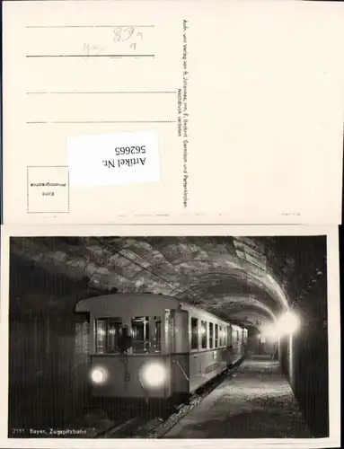 562665,Eisenbahn Lokomotive Zug Bayer. Zugspitzbahn Tunnel beleuchtet Ehrwald