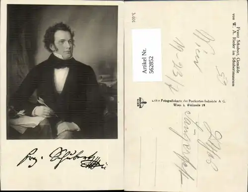 562852,Franz Schubert Portrait v. W. A. Rieder Komponist Musik