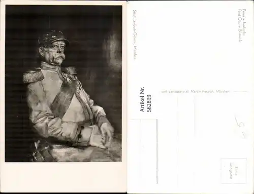 562899,Künstler Ak Franz v. Lenbach Fürst Otto v. Bismarck Uniform