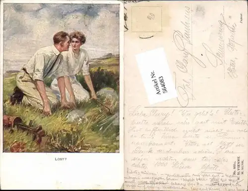 564083,tolle Künstler AK Jugendstil Clarence F. Underwood Golf Munk Vienne 860 c