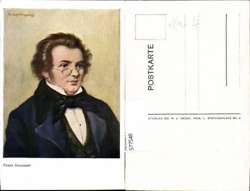 577540,Künstler AK Rudolf Klingsbögl Franz Schubert 