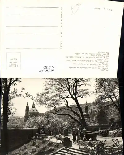582159,Foto Ak Prag Praha Pohled na chram sv. Mikulase ze zahrady na Valech St Nikolaus-Kirche v. Na Valech Garten