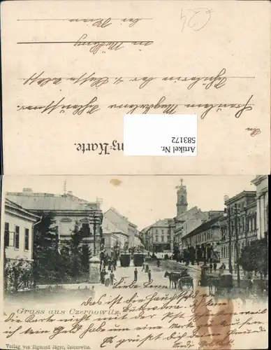 583172,Gruß aus Czernowitz Bukowina Kutschen 1900