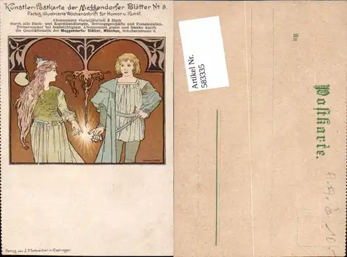 Künstler AK Koloman Moser Art Nouveau Jugendstil Postkarte Meggendorfer Blätter 8 