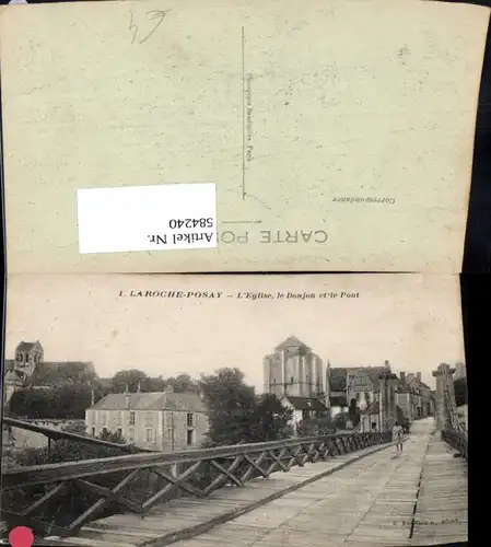 584240,Laroche-Posay L Eglise le Donjon et le Pont Brücke France
