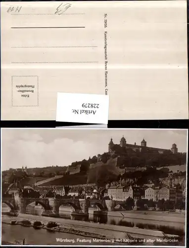 228279,Würzburg Festung Marienberg m. Kloster Käppele u. Alter Mainbrücke Brücke