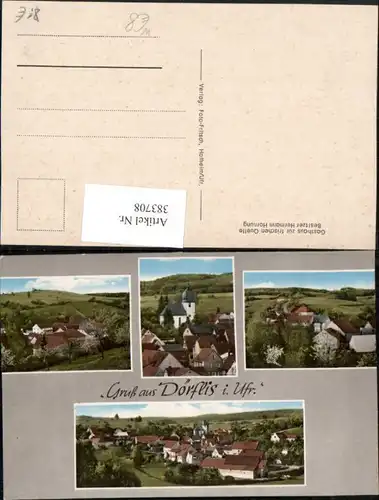 383708,Gruß aus Dörflis b. Königsberg in Bayern Totale Mehrbildkarte