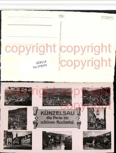 473428,Künzelsau Totale Marktplatz Rathaus Mehrbildkarte