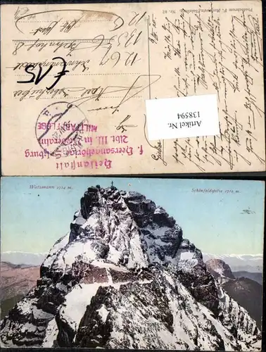 138594,Watzmann Berchtesgaden Stempel Heilanstalt Salzburg Niederalm Hallein Anif 