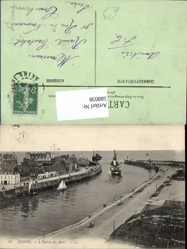 588038,Dieppe L Entree des Jetees Schiff Dampfer France