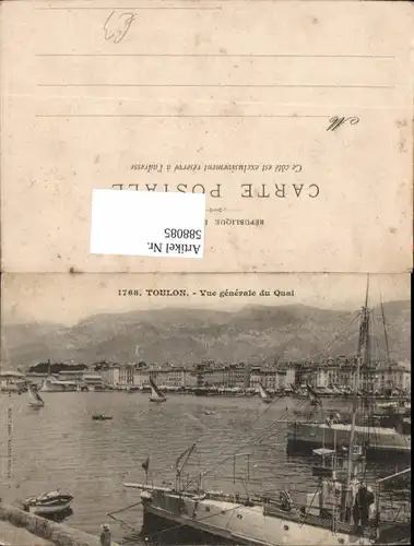 588085,Toulon Vue generale du Quai hafen Segelboot France