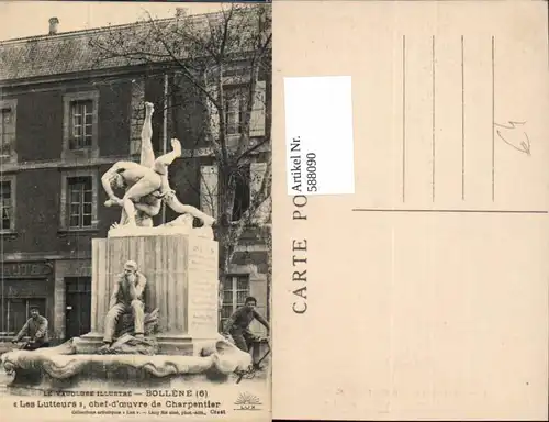 588090,Le Vaucluse Illustre Bollene Les Lutteurs chef d ceuvre de Charpentier Statue France