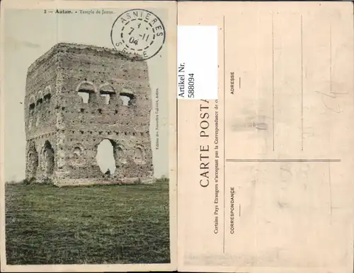 588094,Autun Temple de Janus Ruine Tempel Turm France