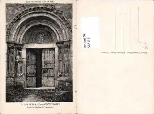 588113,St-Bertrand-de-Comminges Porte de l eglise de Valcabrere France
