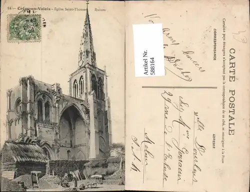 588164,Crepy-en-Valois Eglise Saint-Thomas Ruines Kirche France