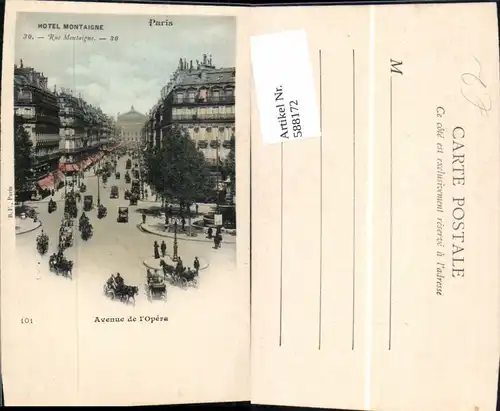 588172,Paris Hotel Montaigne Kutsche Avenue de l Opera France