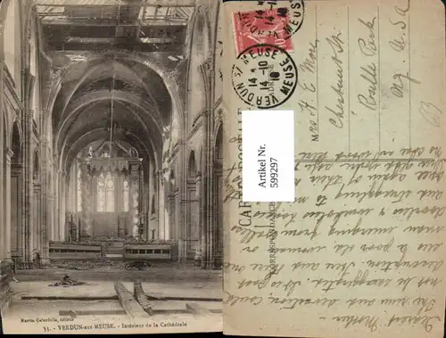 599297,Verdun-sur-Meuse Interieur de la Cathedrale Kathedrale zerstört France