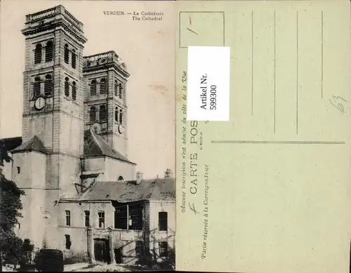 599300,Verdun La Cathedrale Kathedrale zerstört France