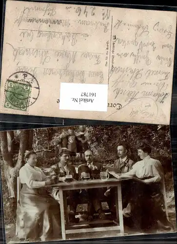 161787,Fotokarte Familie am Tisch m. Bier Beer Biergläser Alkohol 1900