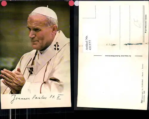 431377,Papst Johannes Paul II Portrait Religion