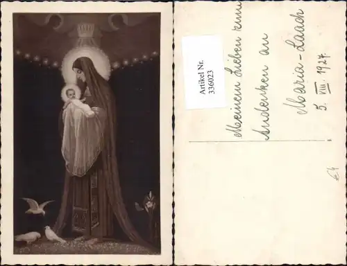 336023,Foto Ak v. Gemälde Maria m. Jesuskind Maria Laach 1927 Religion 