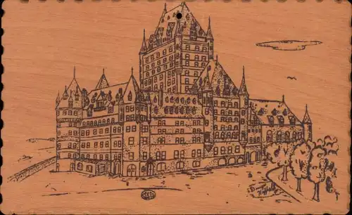 339245,Material Ak Holzkarte Holz bemalt D. Heppell Le Chateau Frontenac Quebec Schloss 