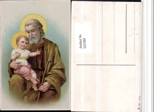 521589,Künstler Litho Heiliger Josef m. Jesuskind Religion