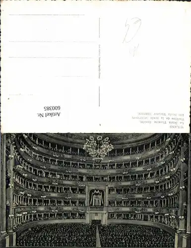 600385,Milano Mailand La Scala Theatre Inside Theater Oper Innen
