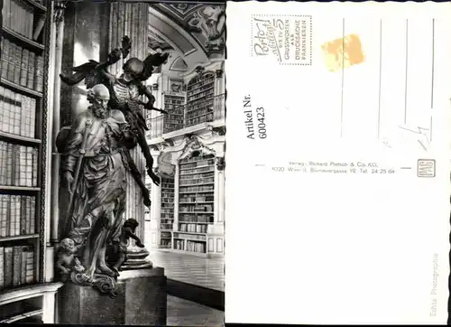 600423,Foto Ak Bibliothek Stift Admont Der Tod Statue Detailansicht