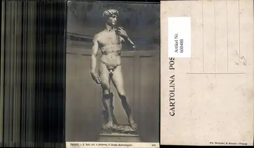 600488,Firenze Florenz David Statue v. Michelangiolo pub Ed. Montinari & Albucci 372