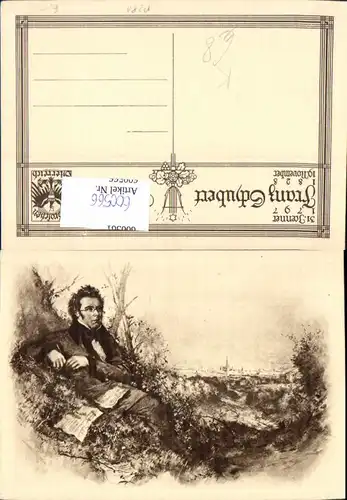 600566,Künstler Ak Komponist Franz Schubert