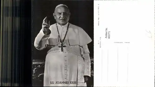 603771,S.S. Joannes XXIII Papst Religion