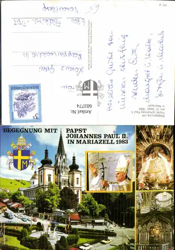603774,Mehrbild Ak Begegnung Papst Johannes Paul II Mariazell 1983 Gnadenbild Religion