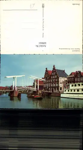 609061,Foto Ak Haarlem Spaarne met Gravestenenbrug Schiff Brücke Netherlands