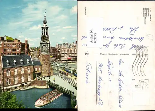 609275,Amsterdam Muntplein Münzplatz Schiff Brücke Netherlands